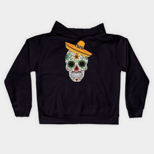 Mexican Sugar Skull Day of The Dead Kids Hoodie